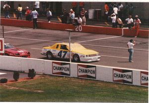 1986 Morgan Shepherd Car at the 1986 Champion Spark Plug 400