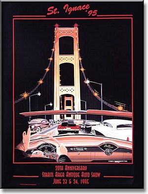 1995 Straits Area Antique Auto Show Poster - 1955 Chevrolet Bel Air