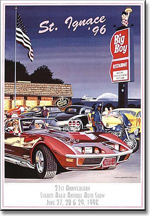 1995 Straits Area Antique Auto Show Poster - 1972 Chevrolet Corvette