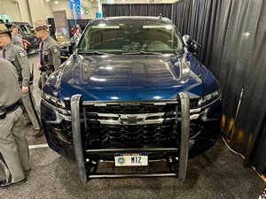 Setina Manufacturing push bumper on a New York State Police 2021 Chevrolet Tahoe PPV