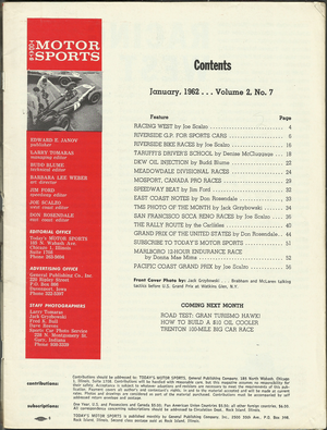 Today's Motor Sports: January 1962