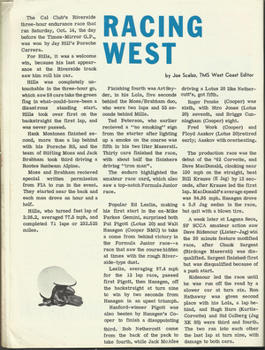 Today's Motor Sports: January 1962