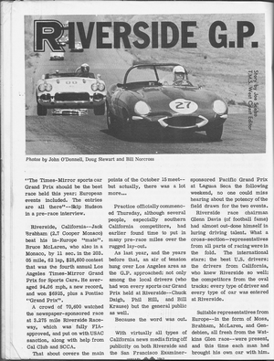 Today's Motor Sports: January 1962