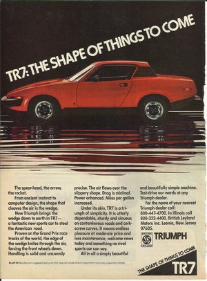 Triumph TR7 Advertisement