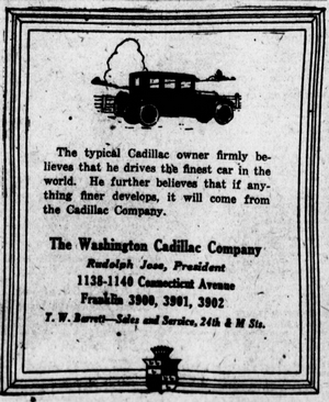 Washington Cadillac Company Advertisement